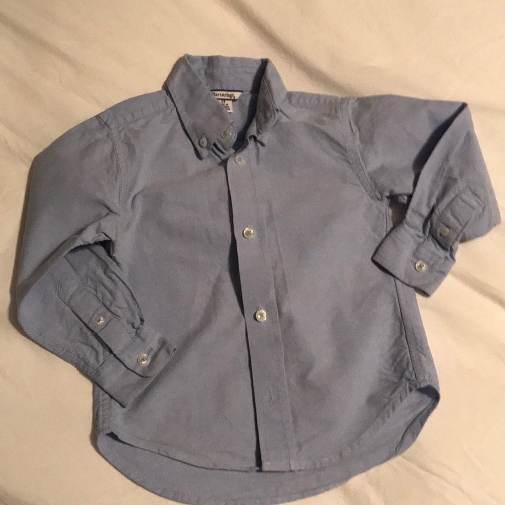 Heartstrings blue button down 3T